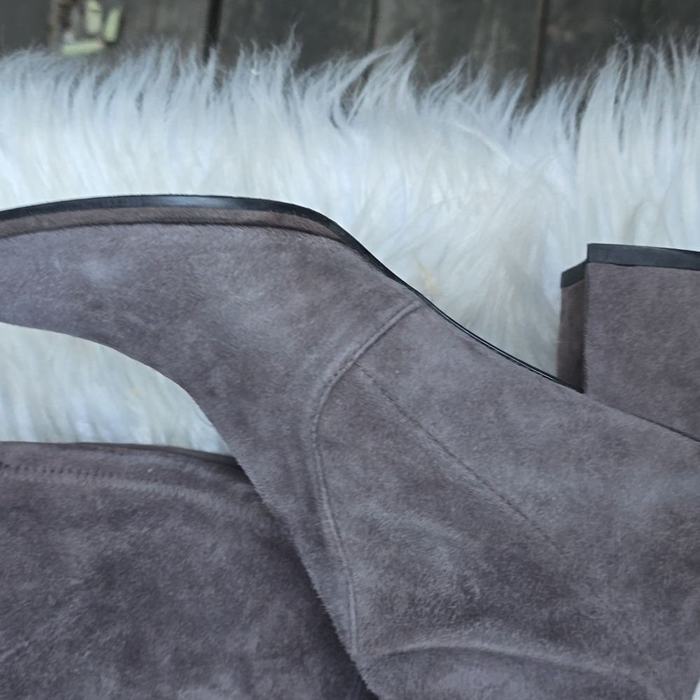 Stuart Weitzman Cleveland Londra Suede Gray Tall Boots 5 - Picture 6 of 16